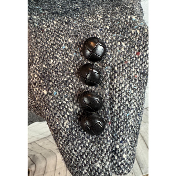 STAFFORD gray 100% virgin wool tweed mens suit jacket size 42R England - Picture 4 of 11